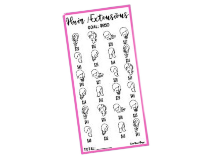 Hair/Extensions | Savings Insert or Cash Envelope | Square | 850