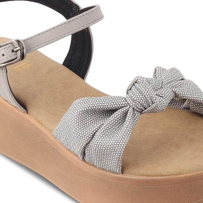 The Brera Grey Women's Platform Wedge Sandals Tresmode - Tresmode
