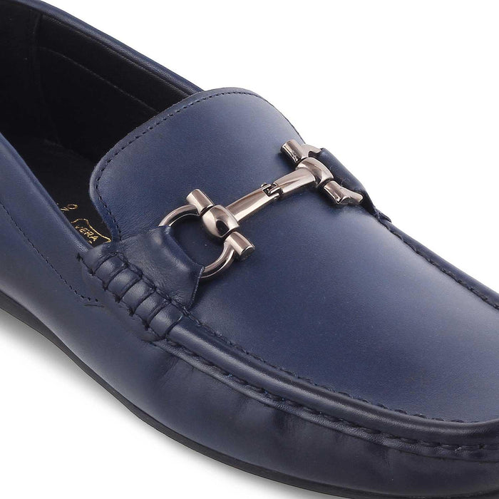 The Milane Blue Men's Leather Loafers Tresmode - Tresmode