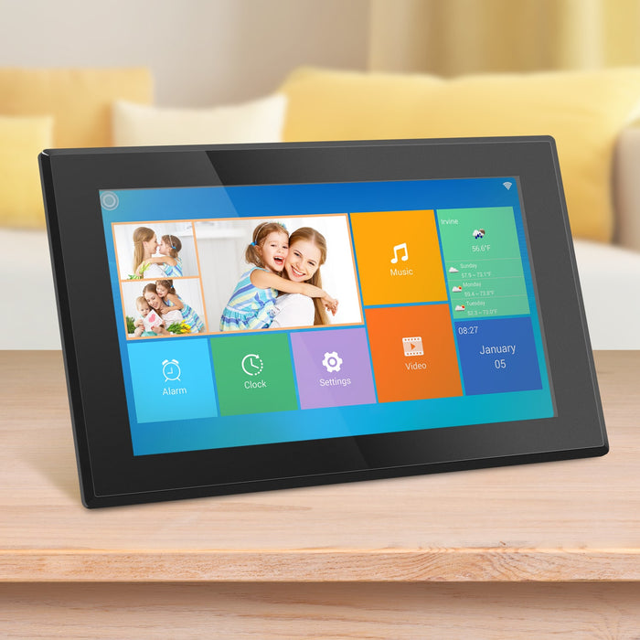 aluratek 15-inch ips touchscreen wifi digital photo frame 16gb interface