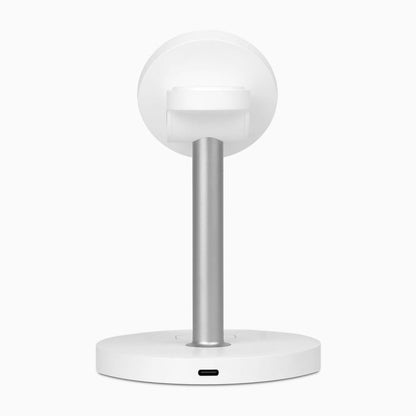 aluratek 3-in-1 qi2 magsafe wireless 15w charging stand Back white