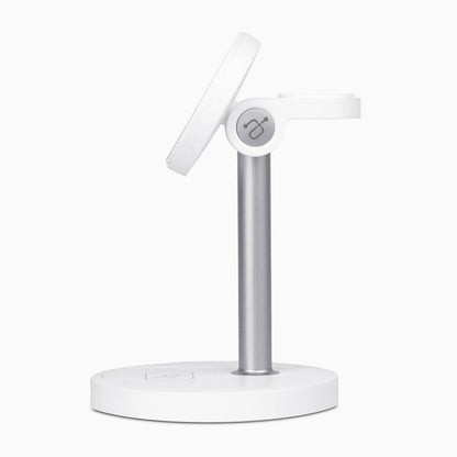 aluratek 3-in-1 qi2 magsafe wireless 15w charging stand side