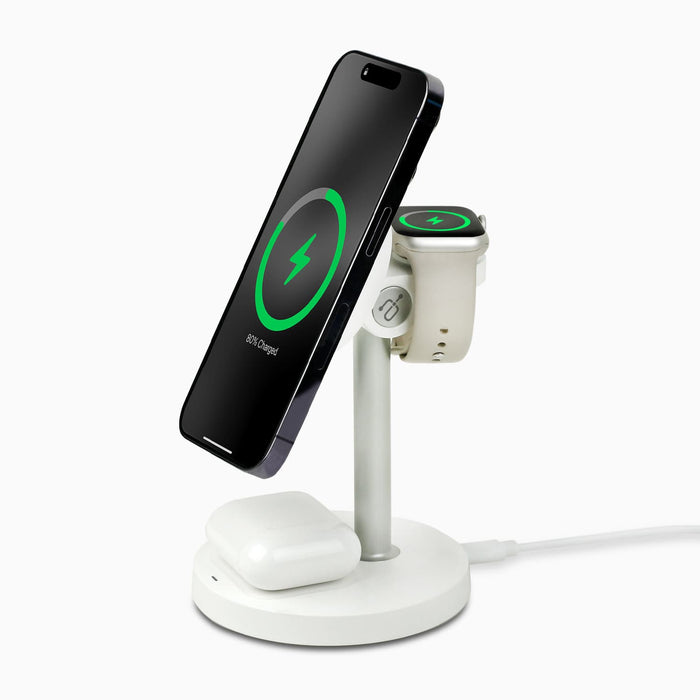 aluratek 3-in-1 qi2 magsafe wireless 15w charging stand accessories