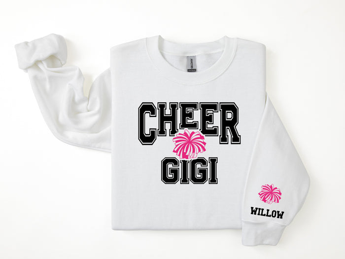 Cheer Personalized Sweatshirt for Mom, Dad or Family Supporters