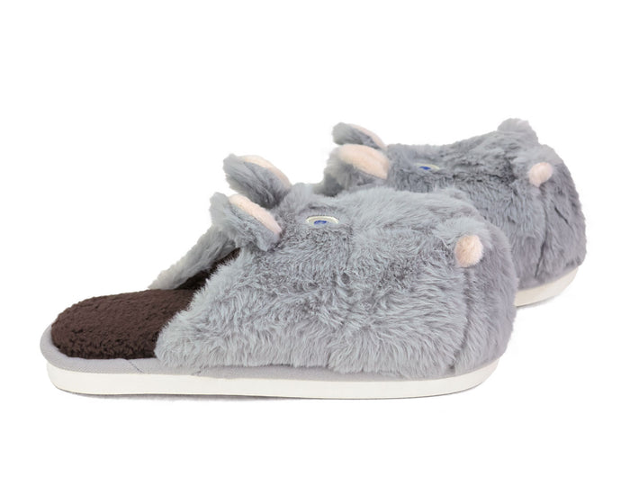 Fuzzy Hippo Slippers Side View