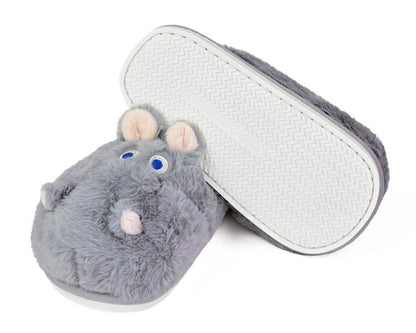 Fuzzy Hippo Slippers Bottom View
