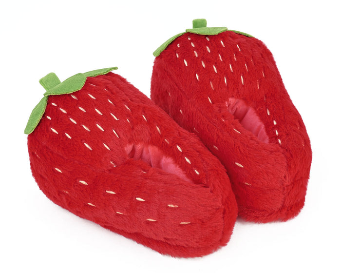 Fuzzy Strawberry Slippers