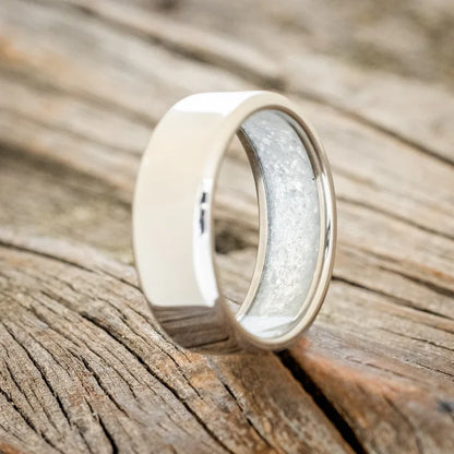 "Hyperion" - Diamond Dust Lined Wedding Band - Titanium (8mm) - Size 6 3/4-Staghead Designs