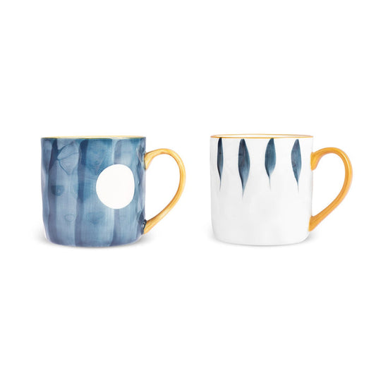 Karaca Canarie Set de tasses en céramique 2 pièces, 350 ml, Multicolore