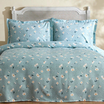 Karaca Home Daisy : Ensemble de Couvre-lit Double 100 % Coton - Mint