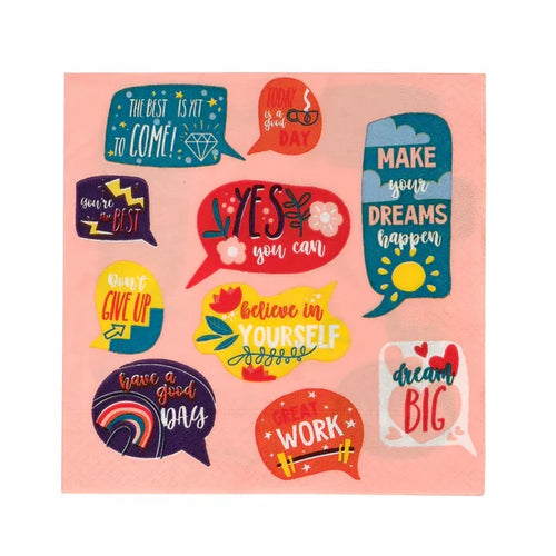 Karaca Home Serviettes en Papier Motto Pack de 20 33x33 cm