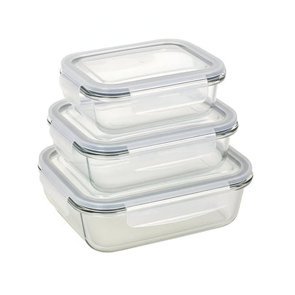 Milex 3-Piece Locking Snap Lid Glass Container Set – Glass Food Storage Containers