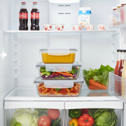 Milex 3-Piece Locking Snap Lid Glass Container Set – Glass Food Storage Containers