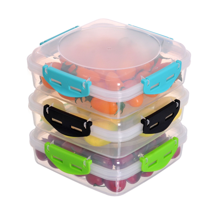 Milex 3-Piece Lunchbox Set – Microwave-Safe Food Storage | Colours May Vary