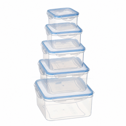Milex 5-Piece Square Container Set – Airtight Food Storage Containers
