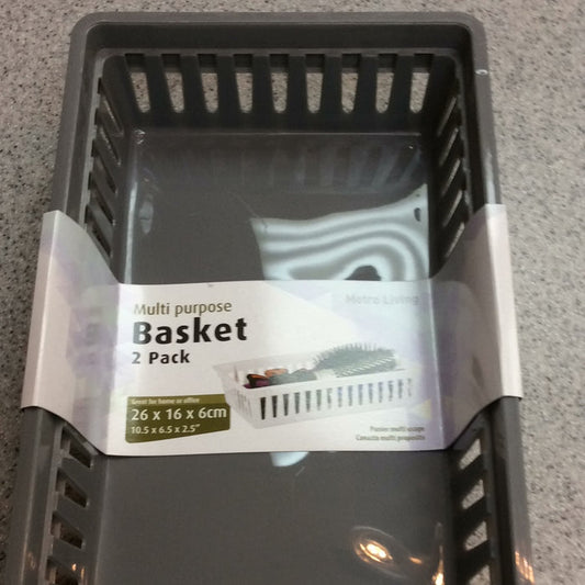 Multi Purpose Storage Basket 10.5”x6.5”. 2pk