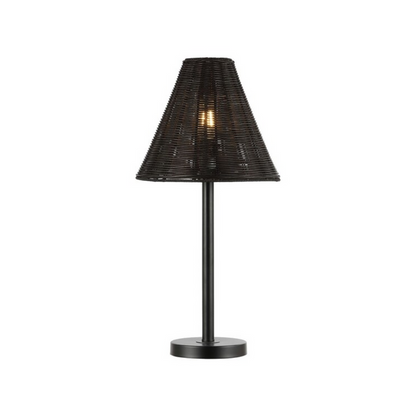 Ricki Black Rattan Table Lamp