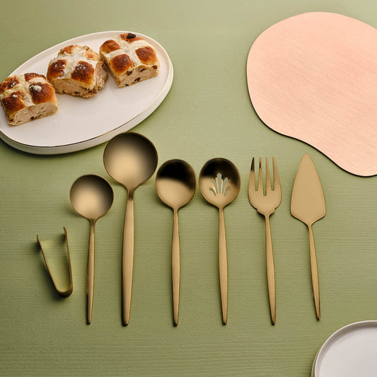 Set de Service Karaca Orion Matte Gold 7 Pièces