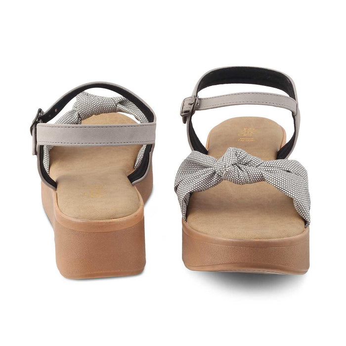 The Brera Grey Women's Platform Wedge Sandals Tresmode - Tresmode