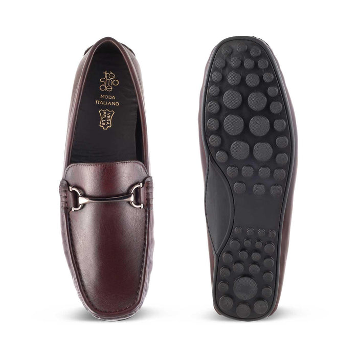 The Cecomf Brown Men's Leather Driving Loafers Tresmode - Tresmode