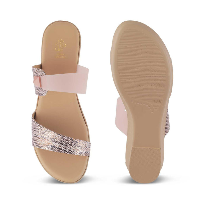 The Chios Pink Women's Casual Wedge Sandals Tresmode - Tresmode