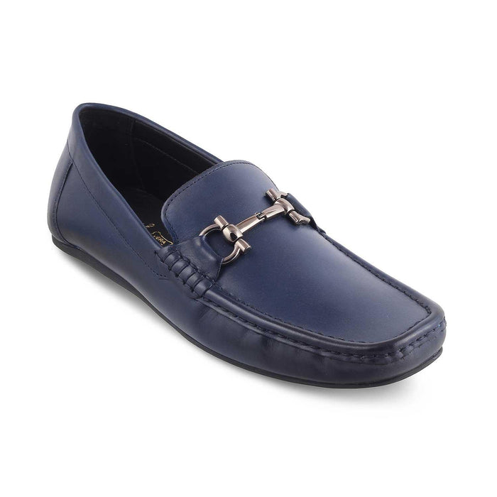 The Milane Blue Men's Leather Loafers Tresmode - Tresmode