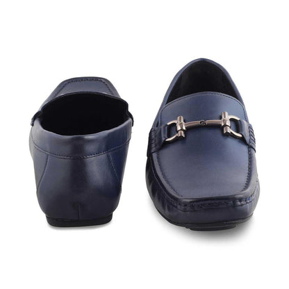 The Milane Blue Men's Leather Loafers Tresmode - Tresmode