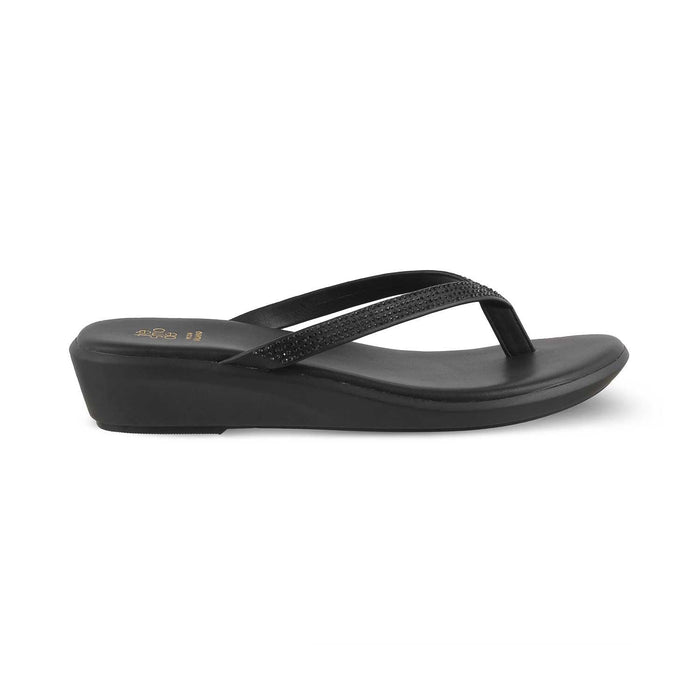 The Victoria Black Women's Casual Wedge Sandals Tresmode - Tresmode