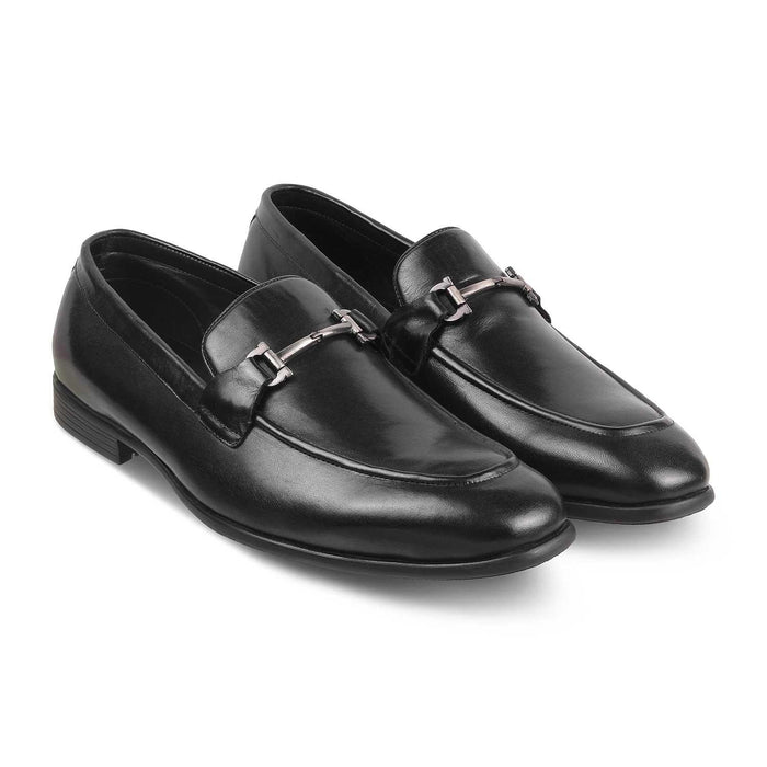 The Yobaa Black Men's Leather Loafers Tresmode - Tresmode
