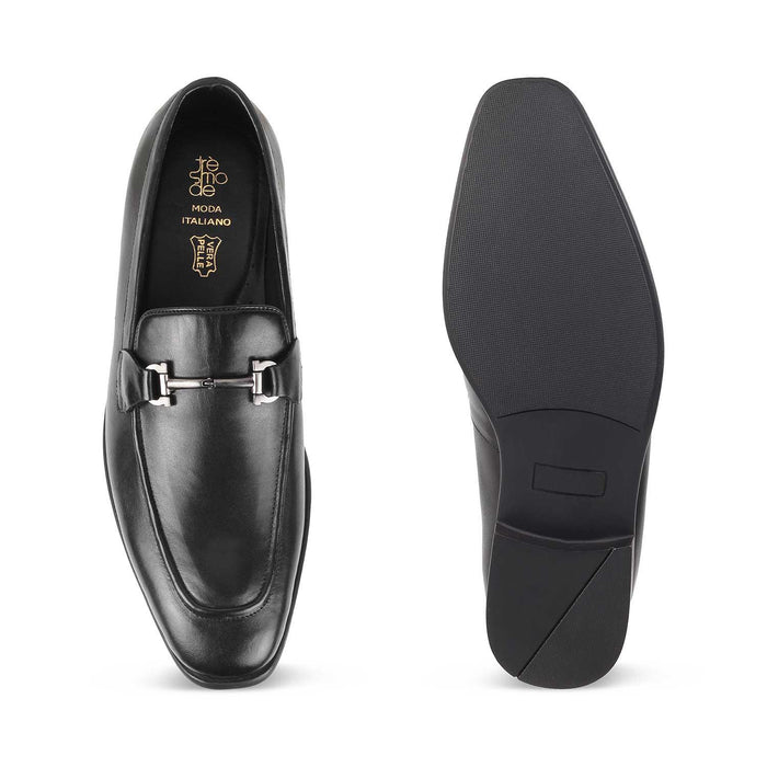 The Yobaa Black Men's Leather Loafers Tresmode - Tresmode