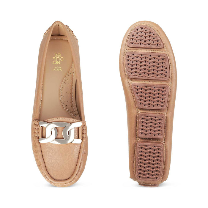 The Yon New Tan Women's Dress Loafers Tresmode - Tresmode