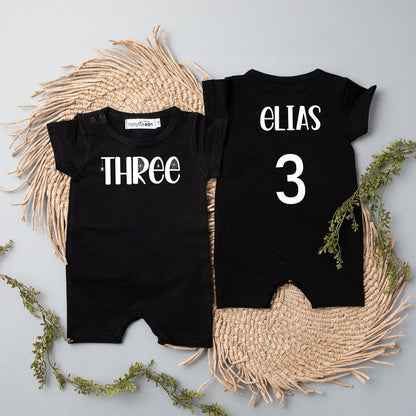 Three Spiderweb 3rd Birthday Slim Fit Shorts Romper