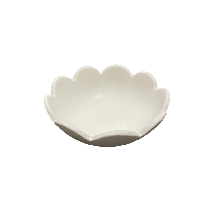 White Scalloped Dish